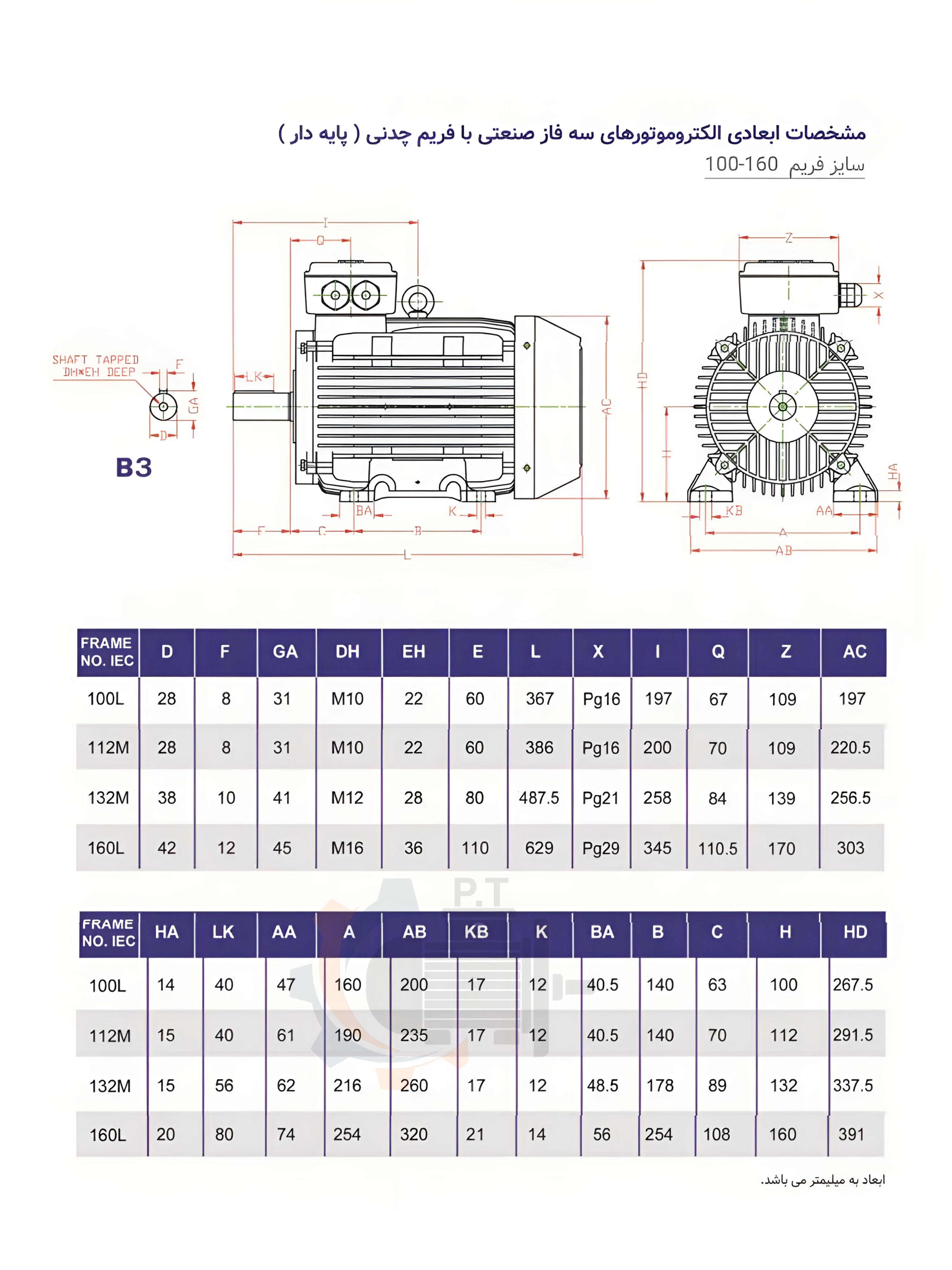 الکتروموتور موتوژن پوسته چدنی سه فاز - تصویر 3