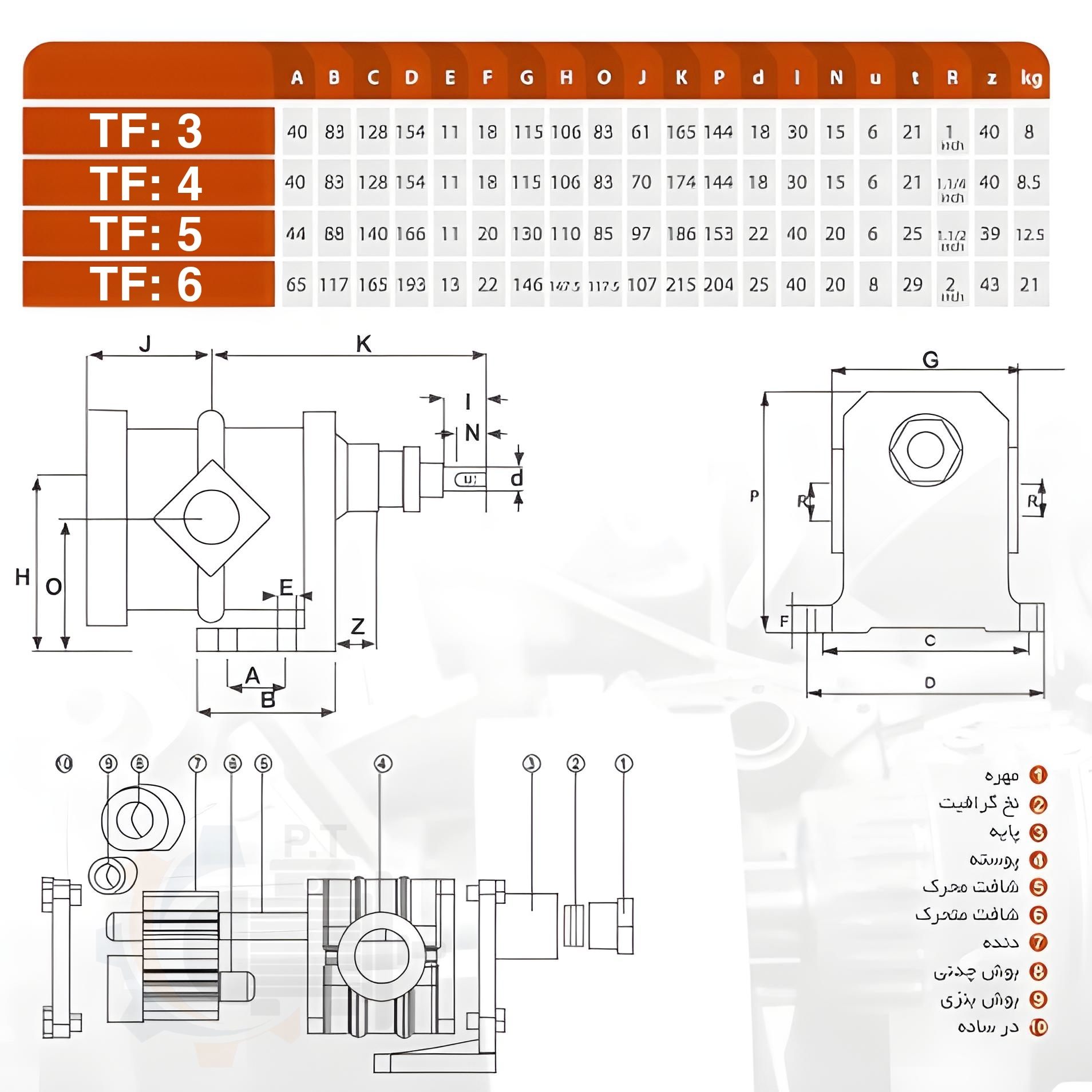 پمپ دنده ای ایران البرز پوسته چدنی مدل: TFP - تصویر 3